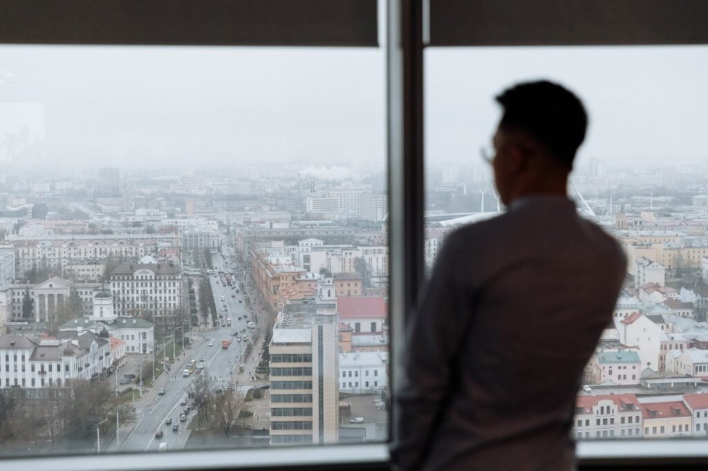 looking at a city skyline
